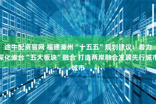 途牛配资官网 福建漳州“十五五”规划建议：着力深化漳台“五大板块”融合 打造两岸融合发展先行城市